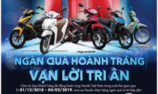 Honda Việt Nam triển khai chương trình tri ân khách hàng lớn nhất năm: “Ngàn quà hoành tráng, Vạn lời tri ân”